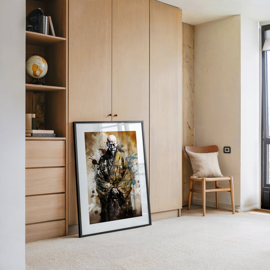 Zen Mönch Aquarell Explosion