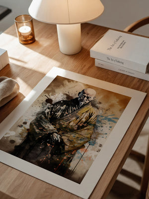 Zen Mönch Aquarell Explosion
