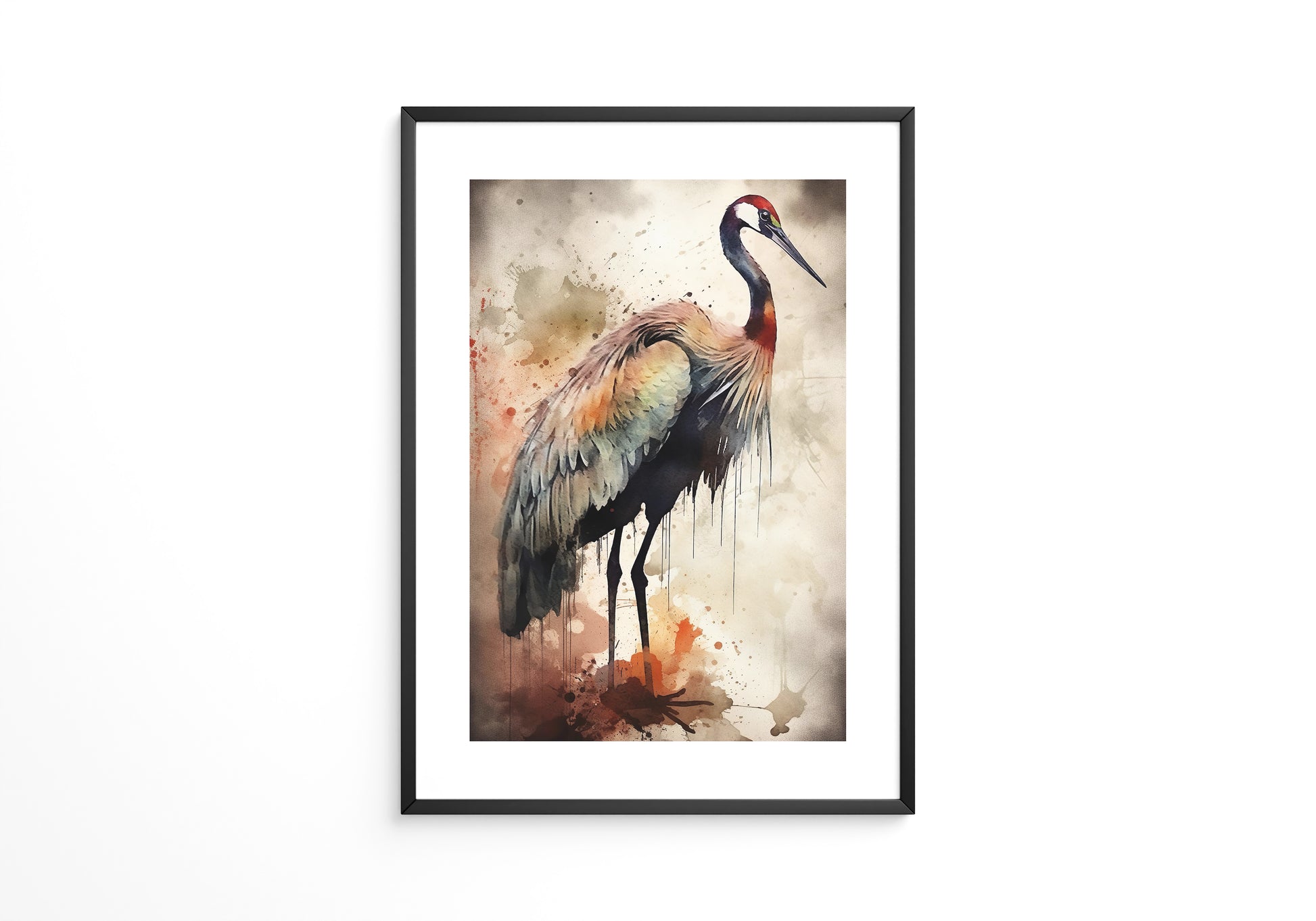 Kranich Aquarellfarben Explosion