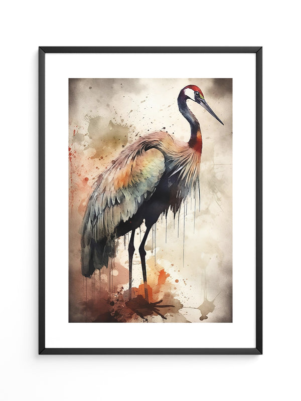 Kranich Aquarellfarben Explosion