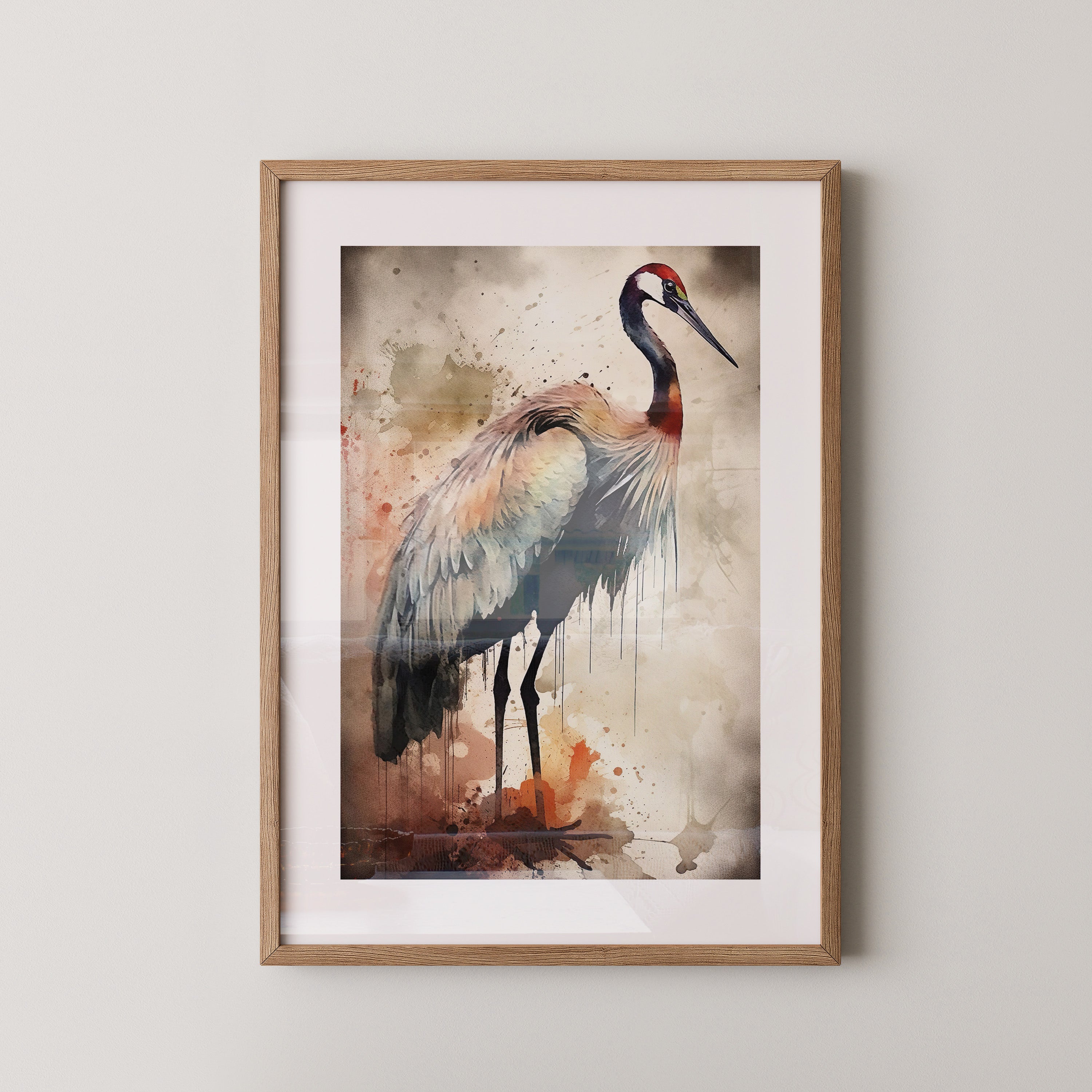 Kranich Aquarellfarben Explosion