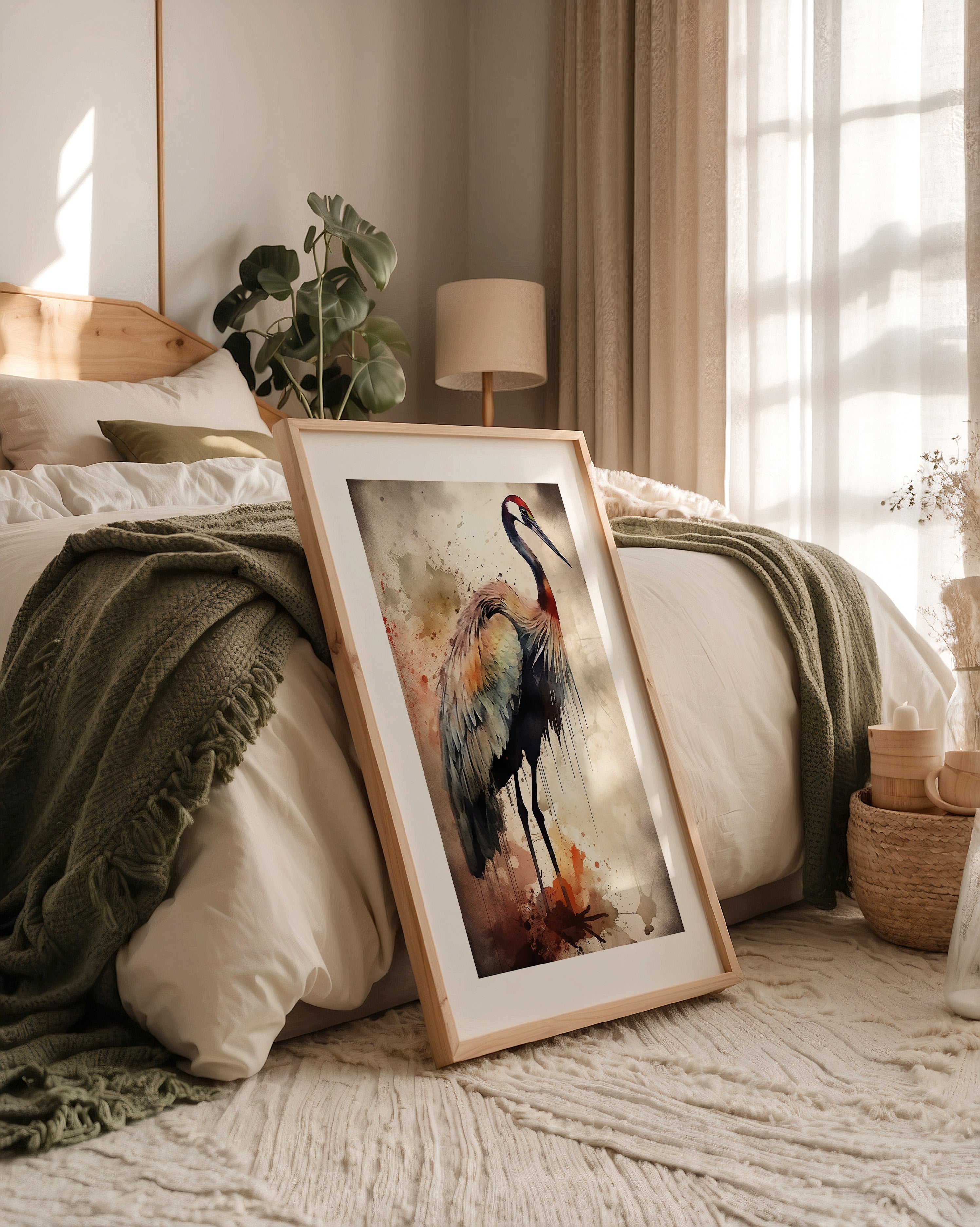 Kranich Aquarellfarben Explosion