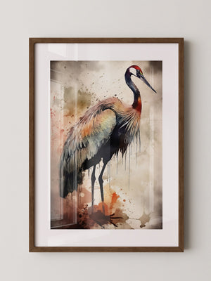 Kranich Aquarellfarben Explosion