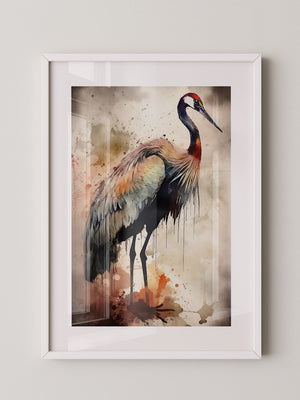 Kranich Aquarellfarben Explosion