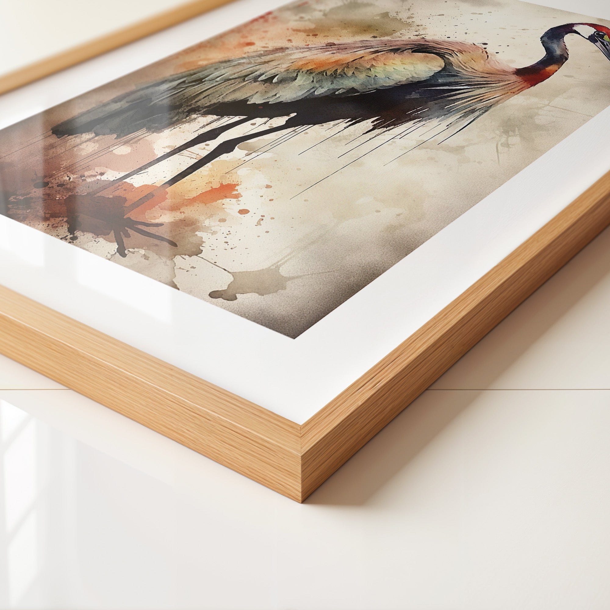 Kranich Aquarellfarben Explosion