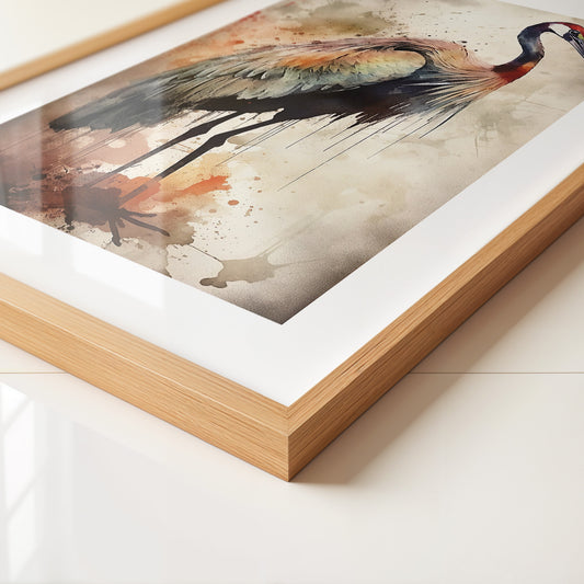 Kranich Aquarellfarben Explosion