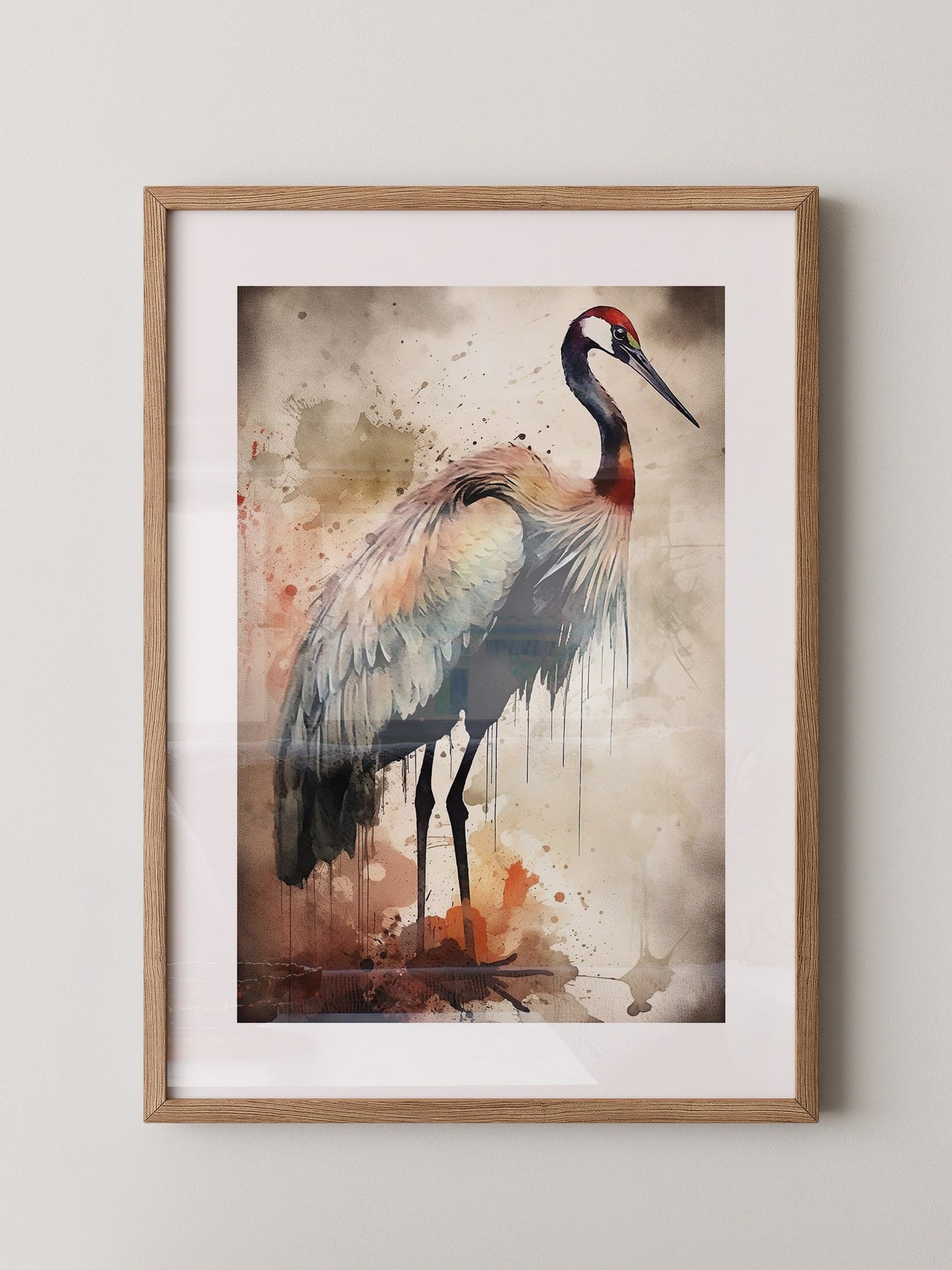 Kranich Aquarellfarben Explosion