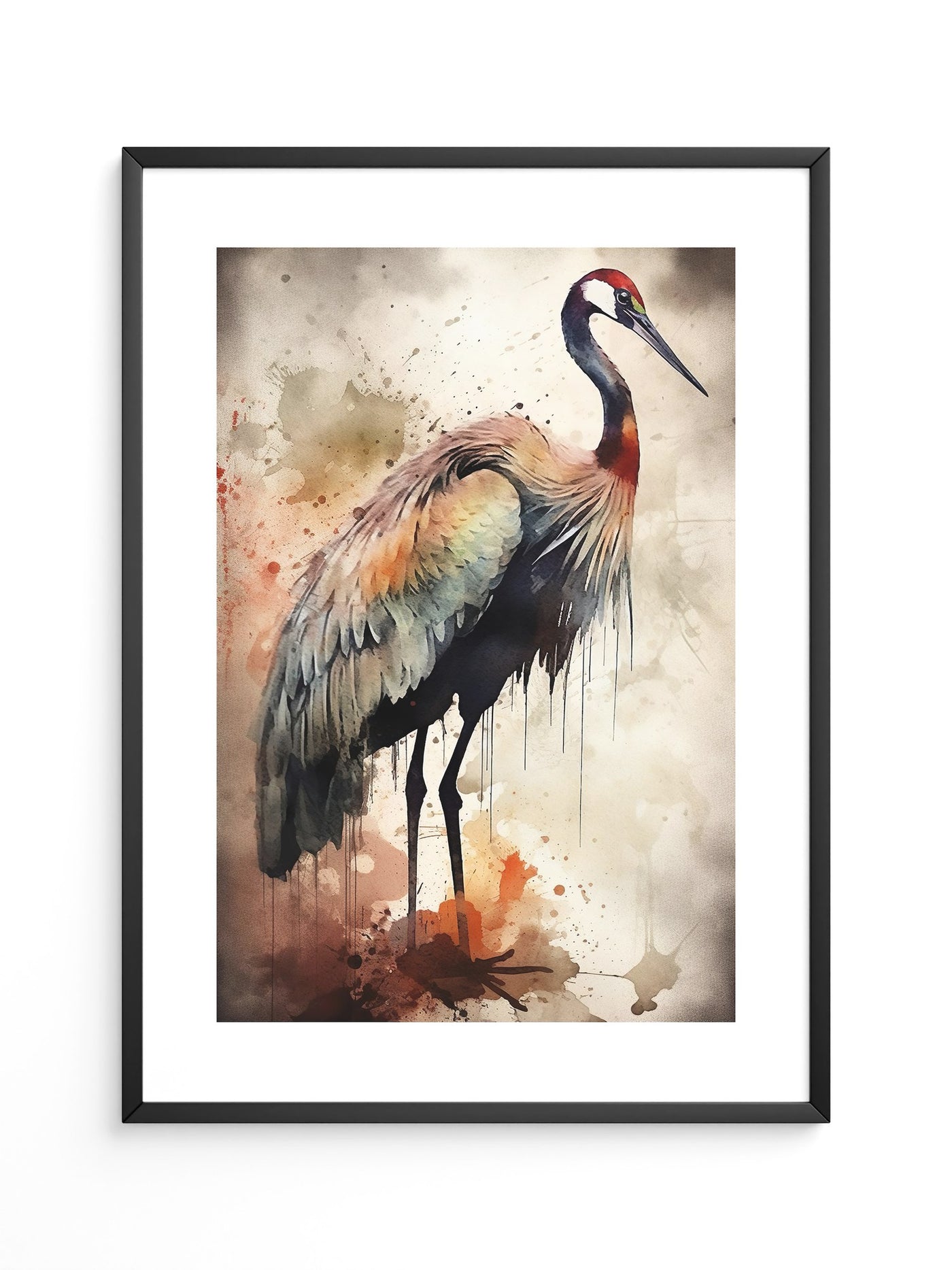 Kranich Aquarellfarben Explosion