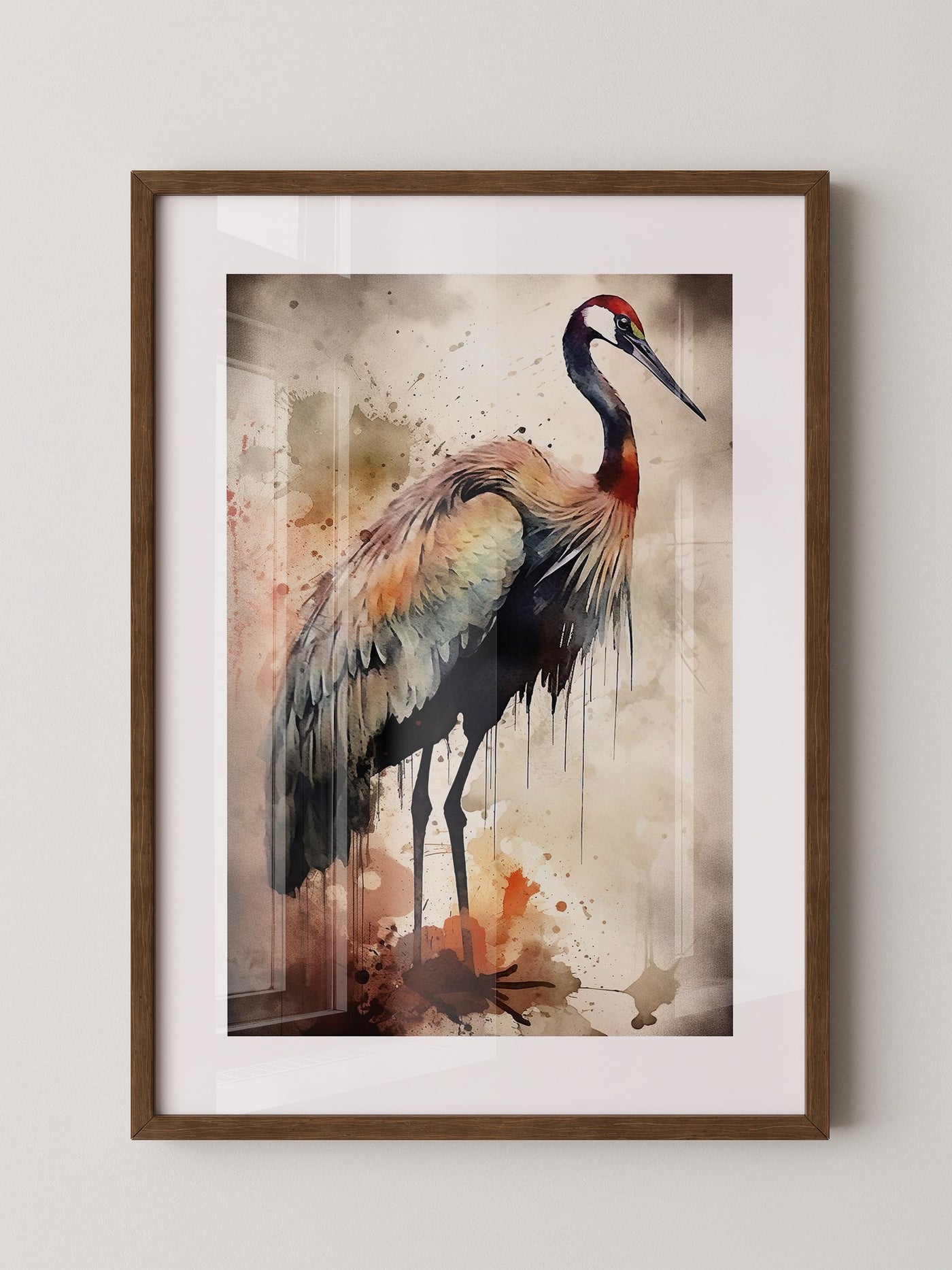 Kranich Aquarellfarben Explosion