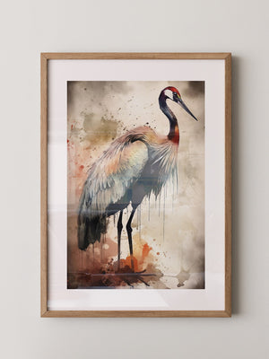 Kranich Aquarellfarben Explosion
