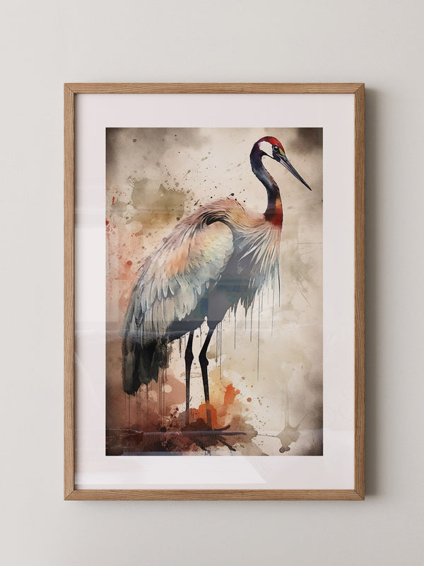 Kranich Aquarellfarben Explosion