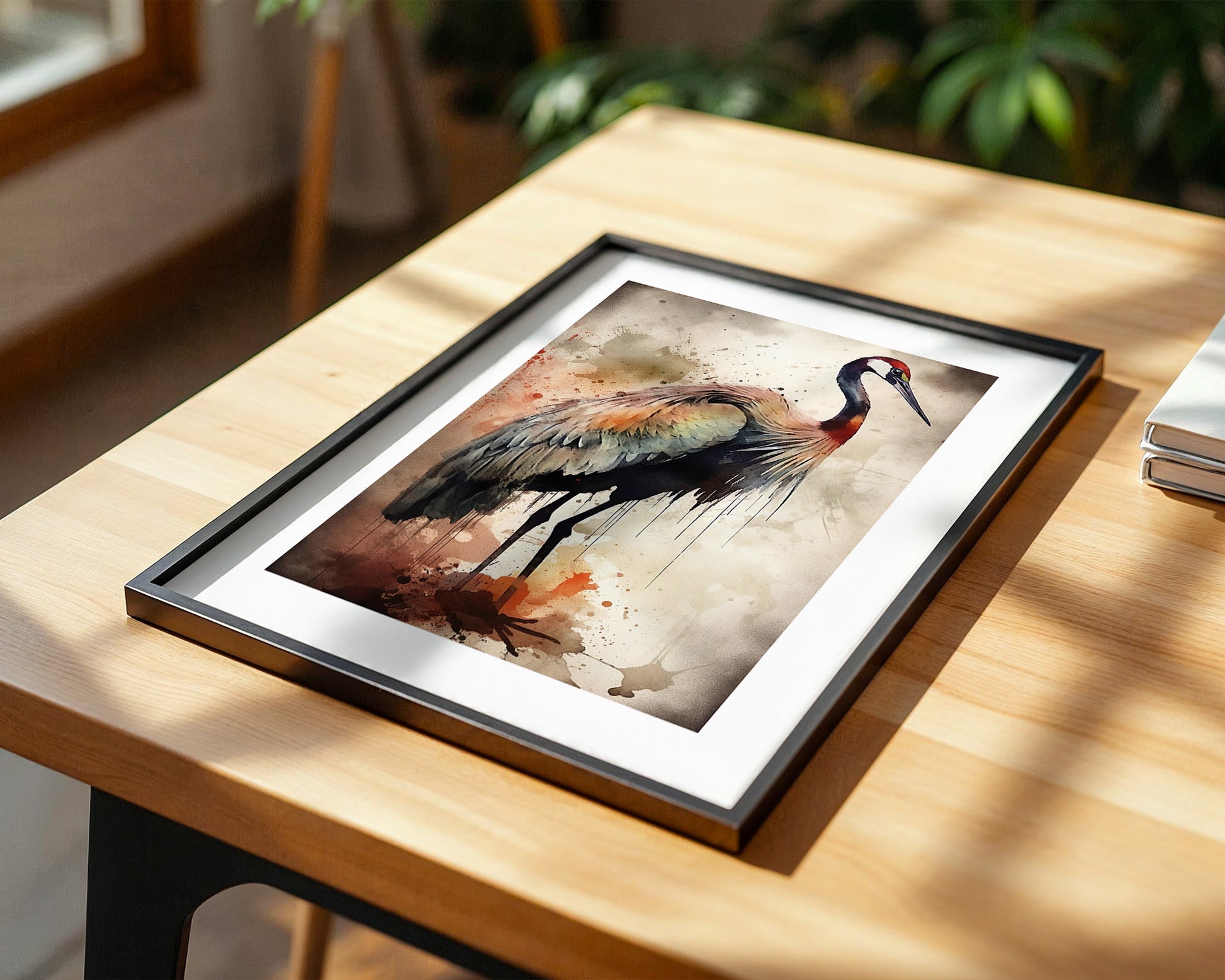 Kranich Aquarellfarben Explosion