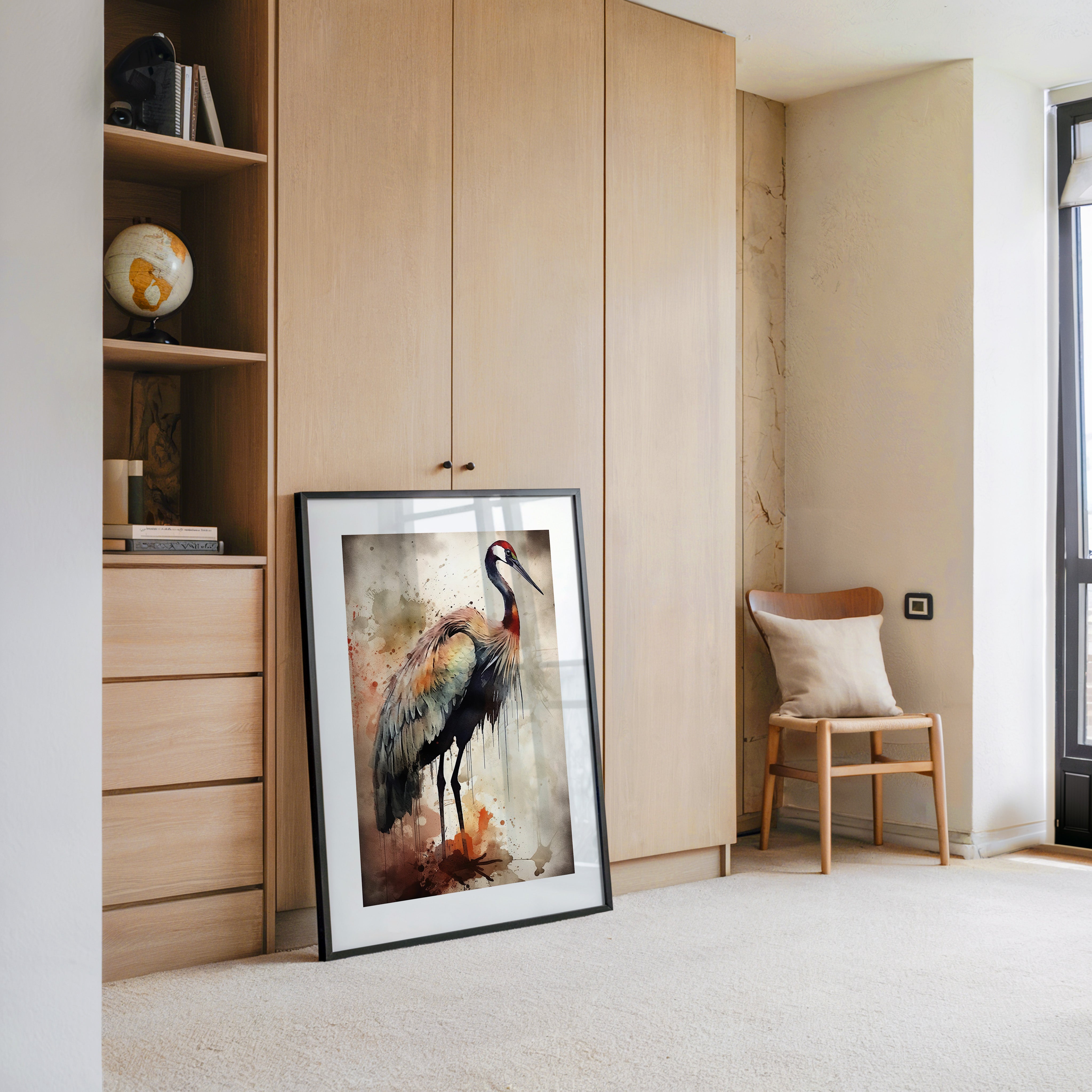 Kranich Aquarellfarben Explosion