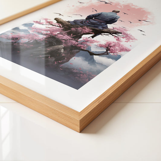 Mönch Kirschblüten Meditation