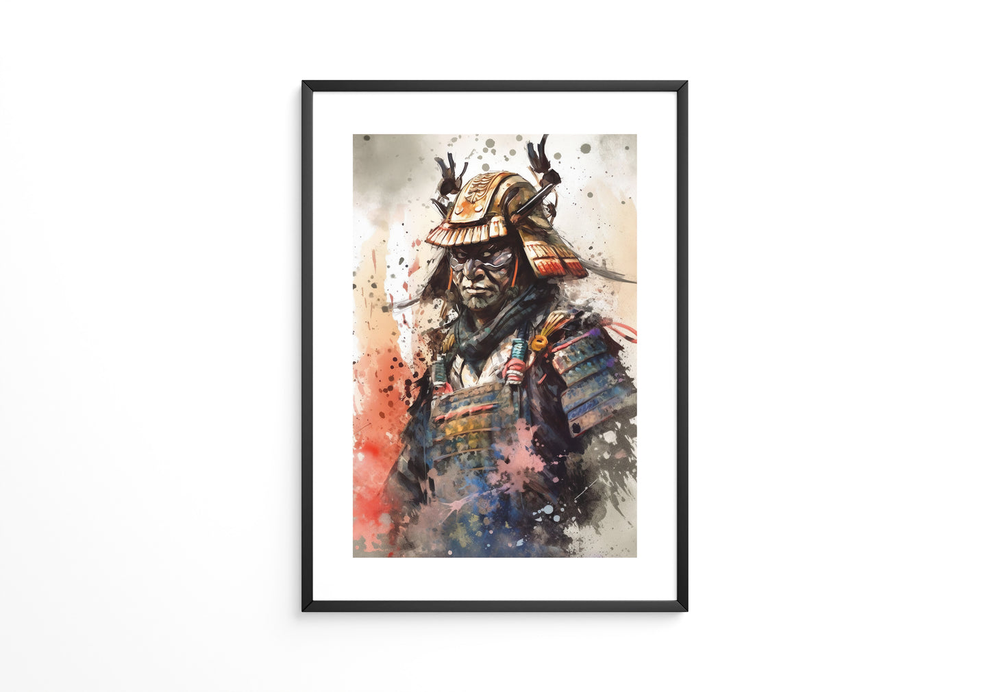 Samurai Krieger Aquarell