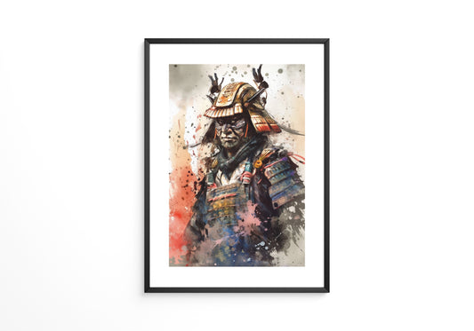Samurai Krieger Aquarell