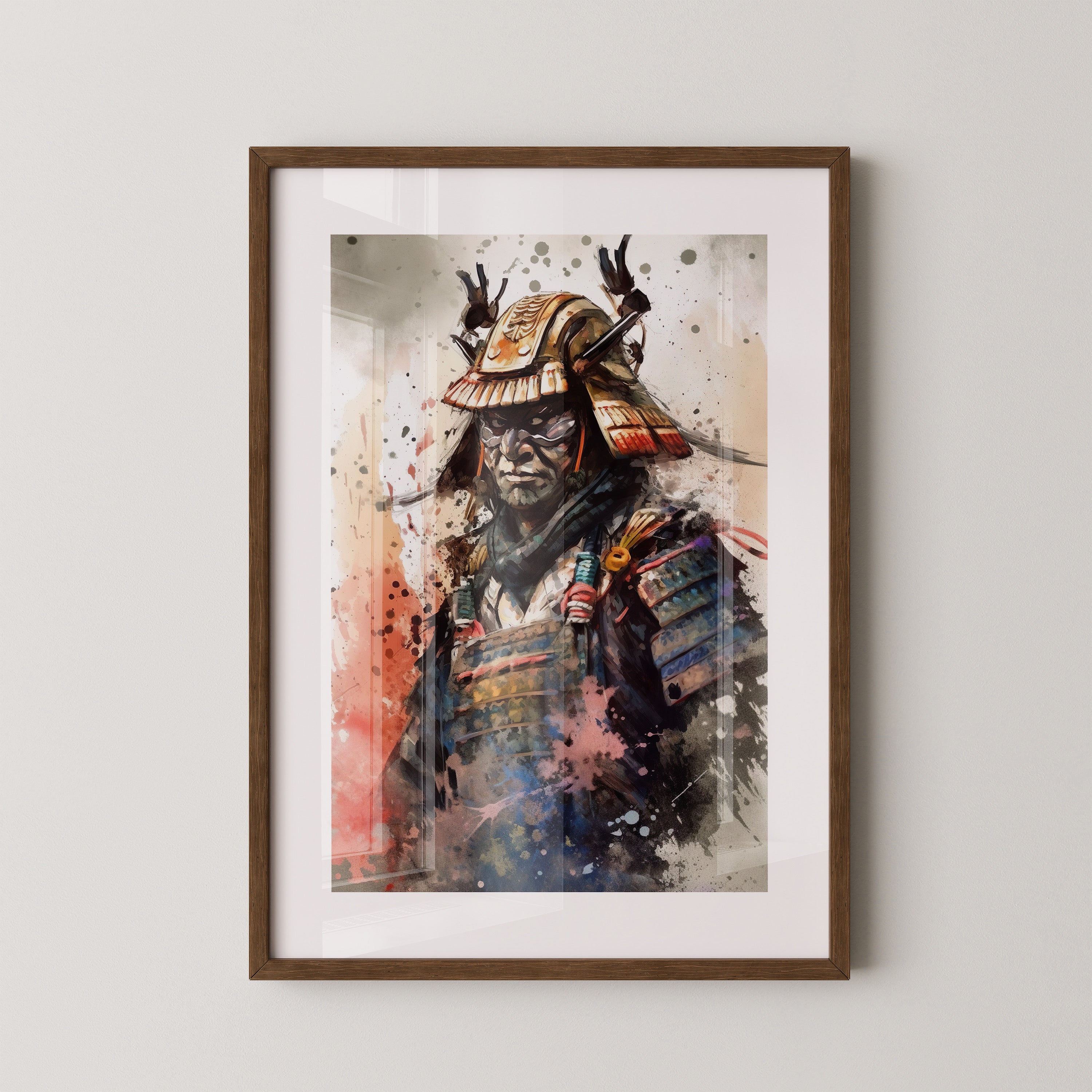 Samurai Krieger Aquarell