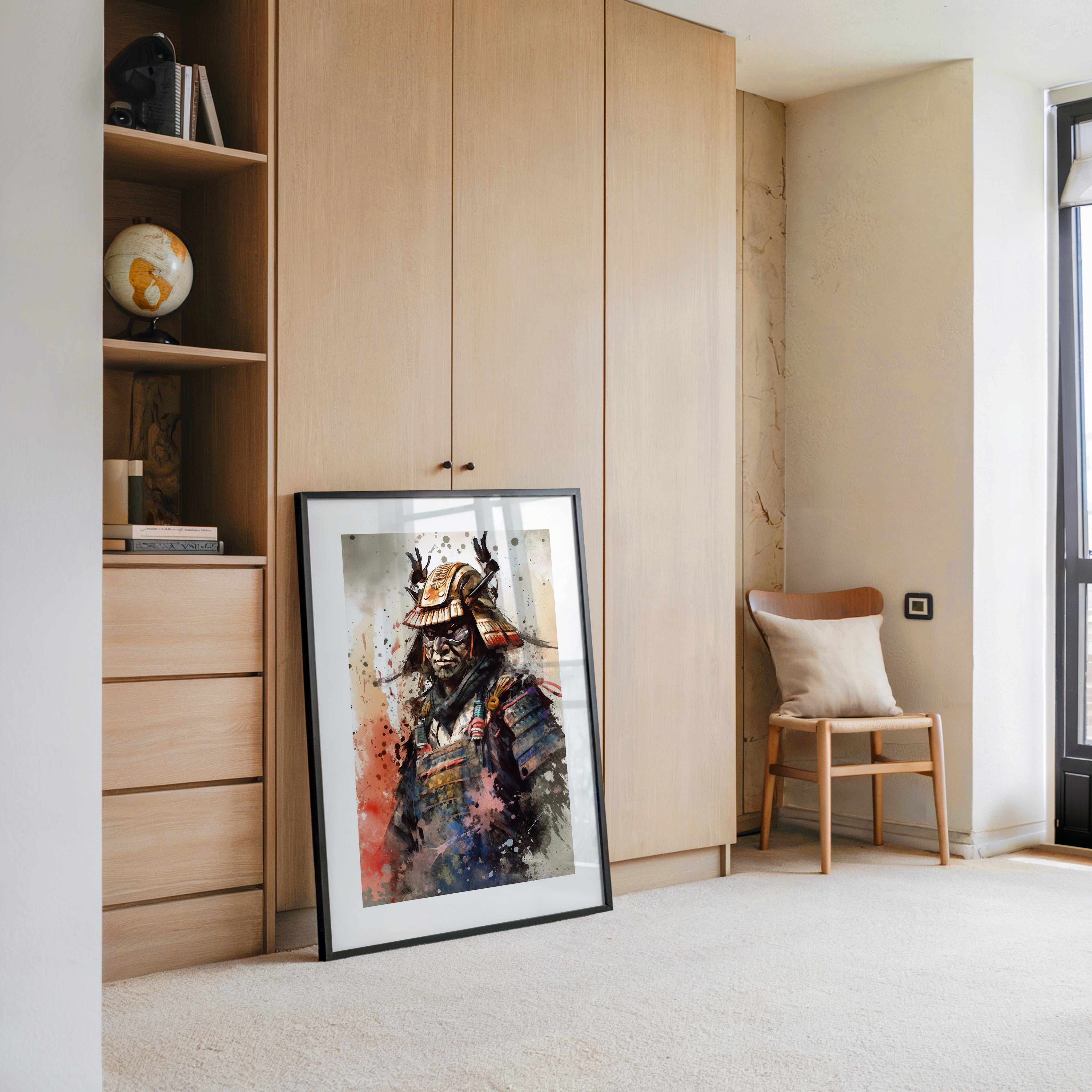 Samurai Krieger Aquarell