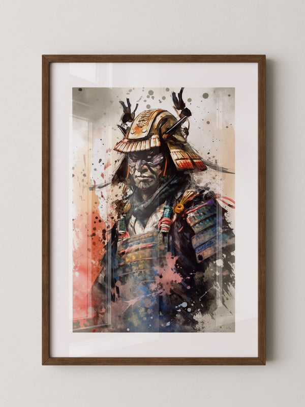 Samurai Krieger Aquarell