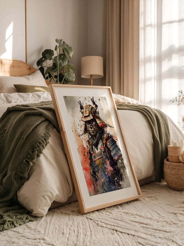 Samurai Krieger Aquarell