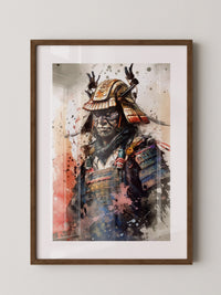 Samurai Krieger Aquarell