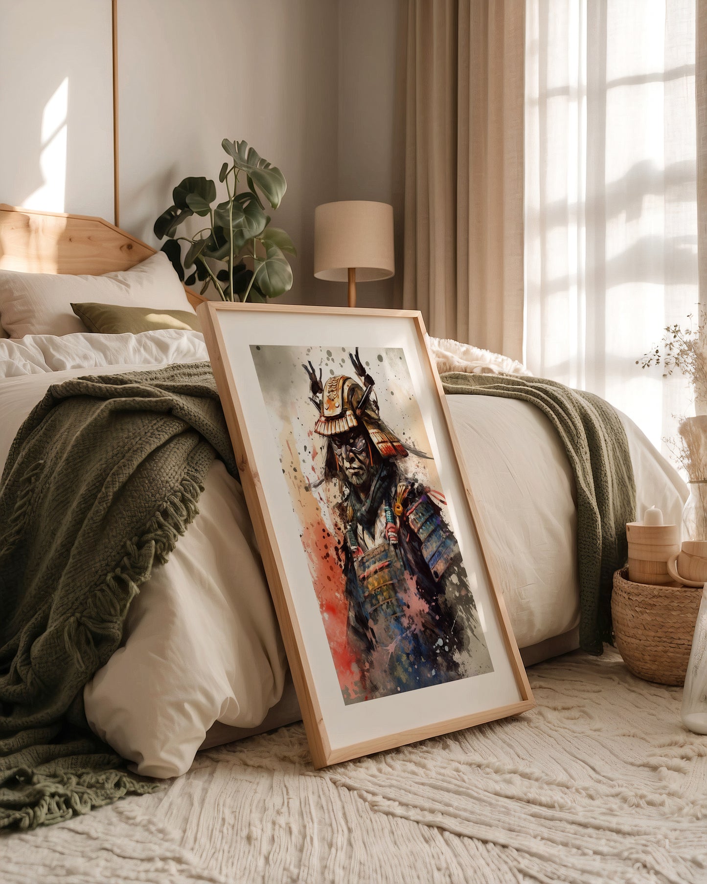 Samurai Krieger Aquarell
