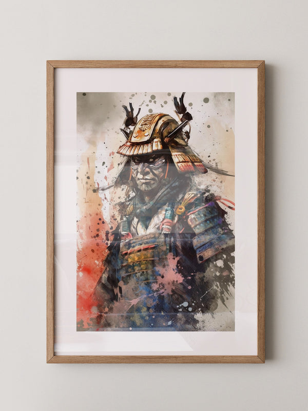 Samurai Krieger Aquarell
