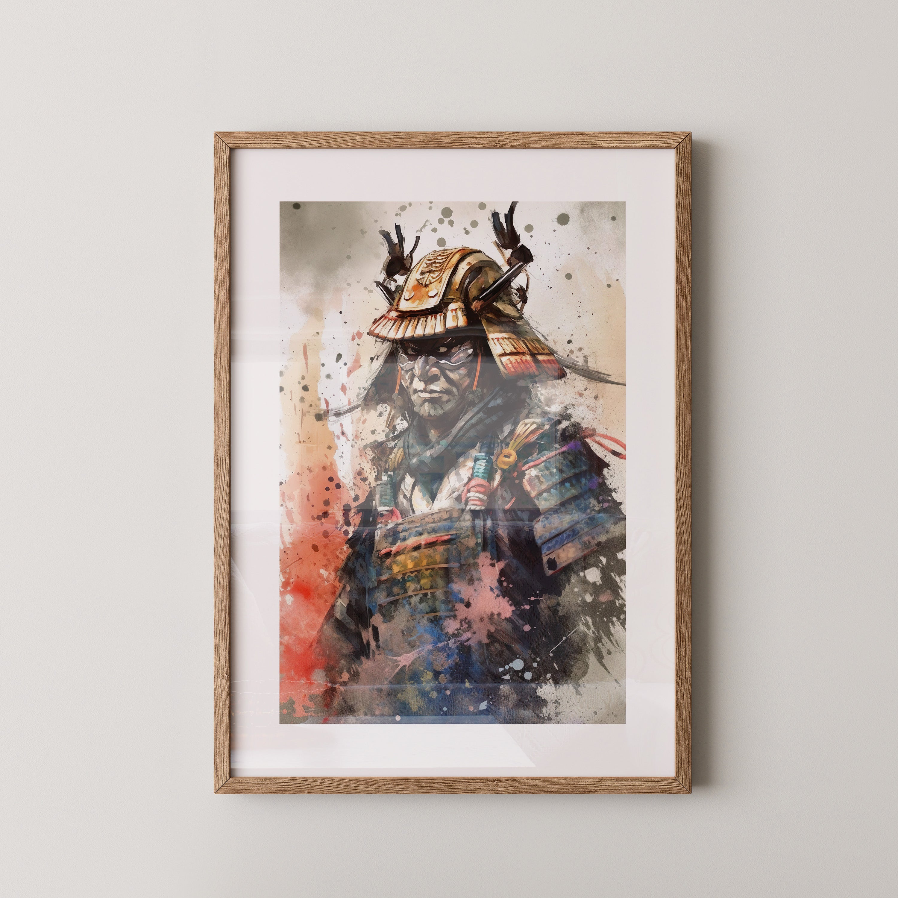 Samurai Krieger Aquarell