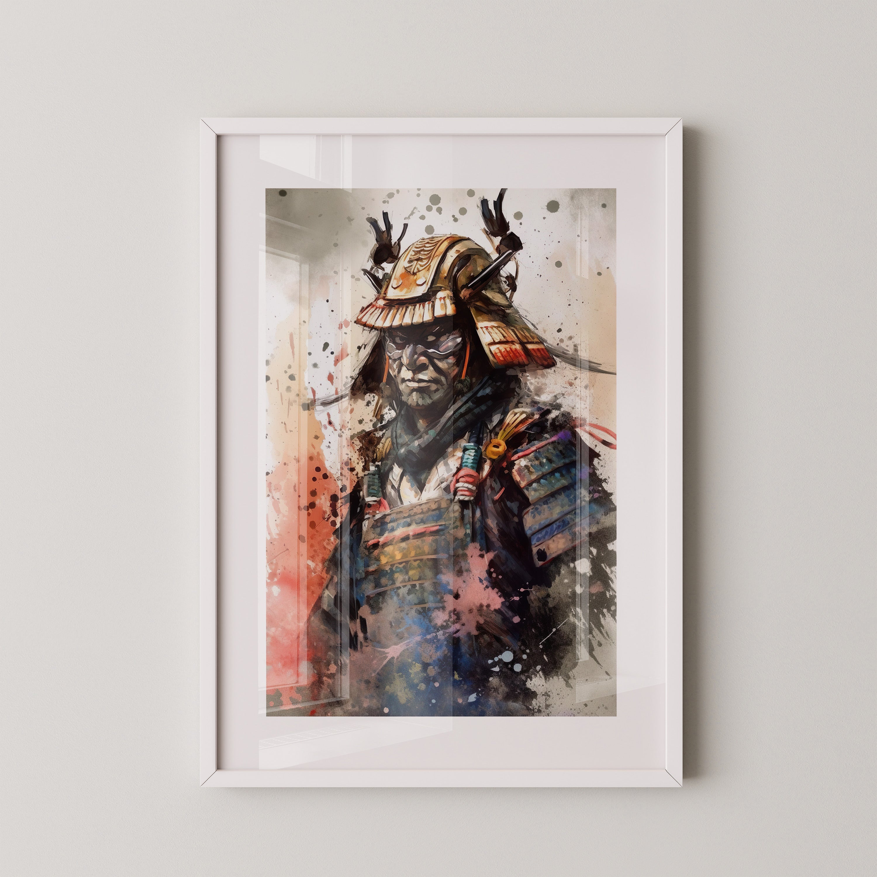 Samurai Krieger Aquarell