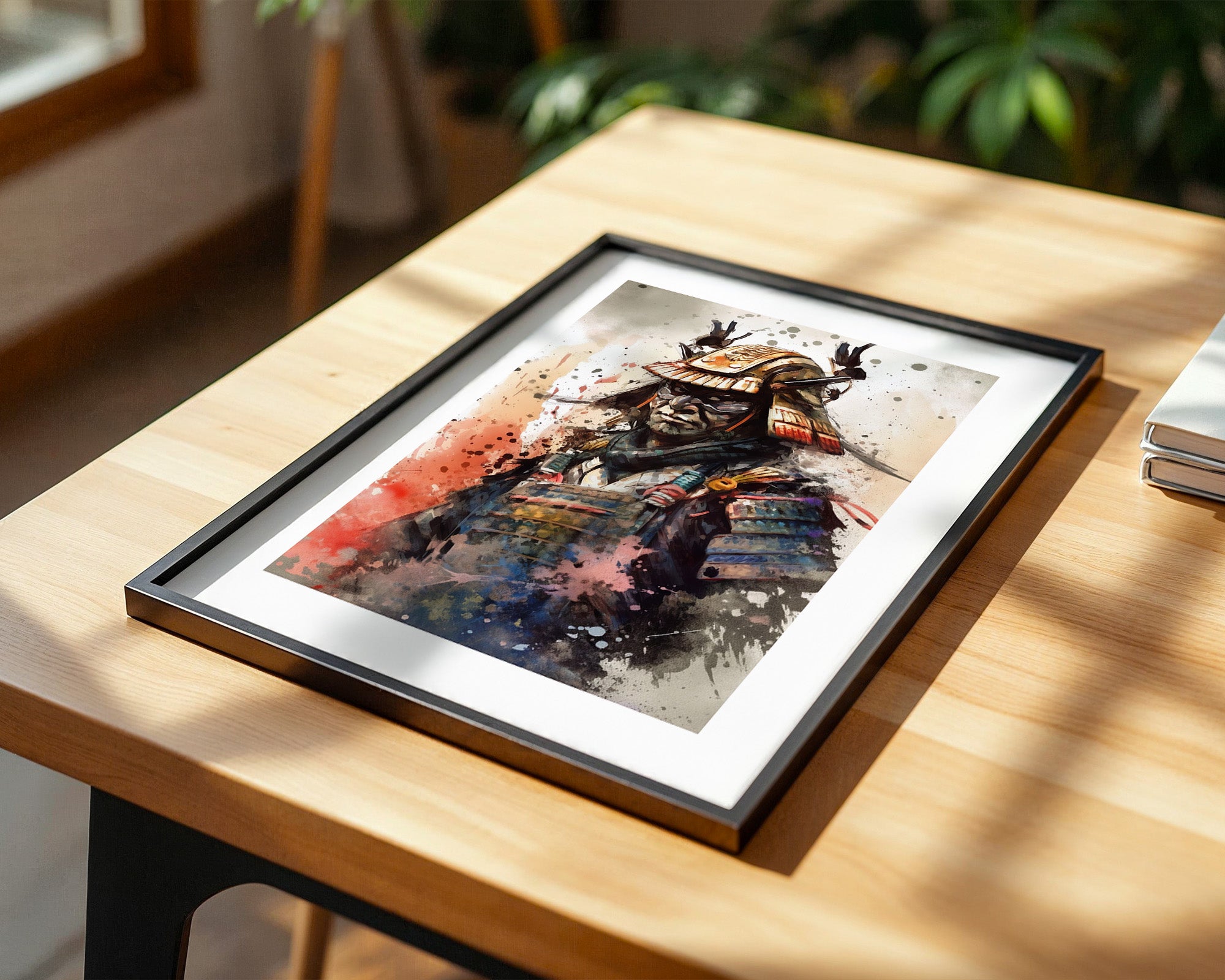 Samurai Krieger Aquarell