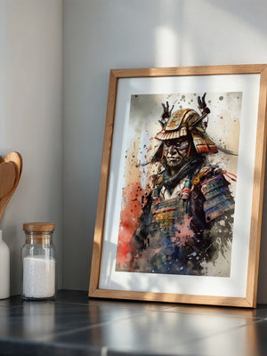 Samurai Krieger Aquarell