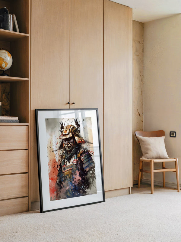 Samurai Krieger Aquarell