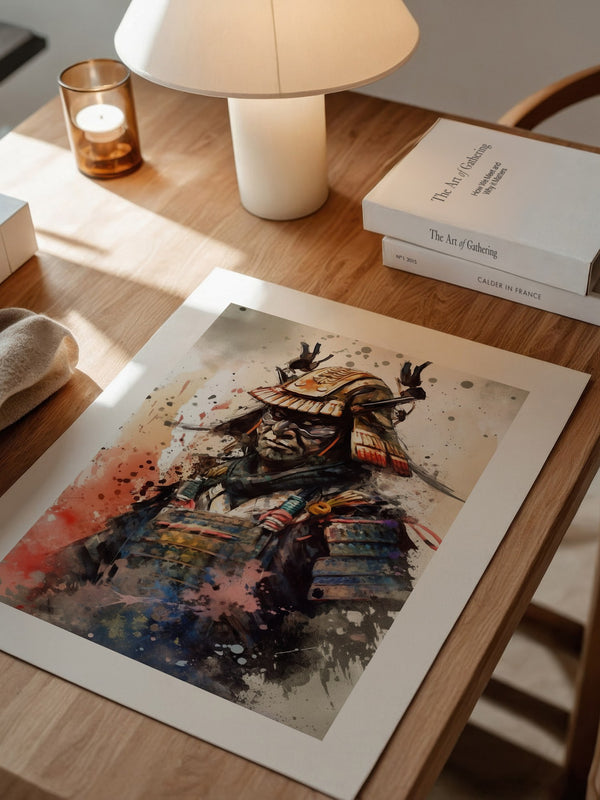 Samurai Krieger Aquarell