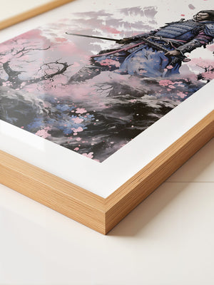 Samurai Blütenpracht Bergsilhouette