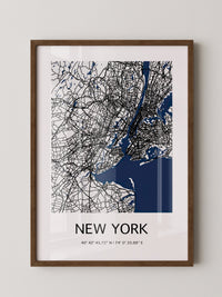New York Straßenkarte Minimalistisch