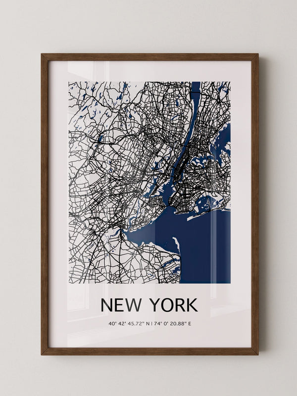 New York Straßenkarte Minimalistisch