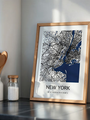 New York Straßenkarte Minimalistisch