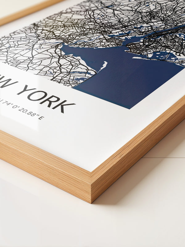 New York Straßenkarte Minimalistisch