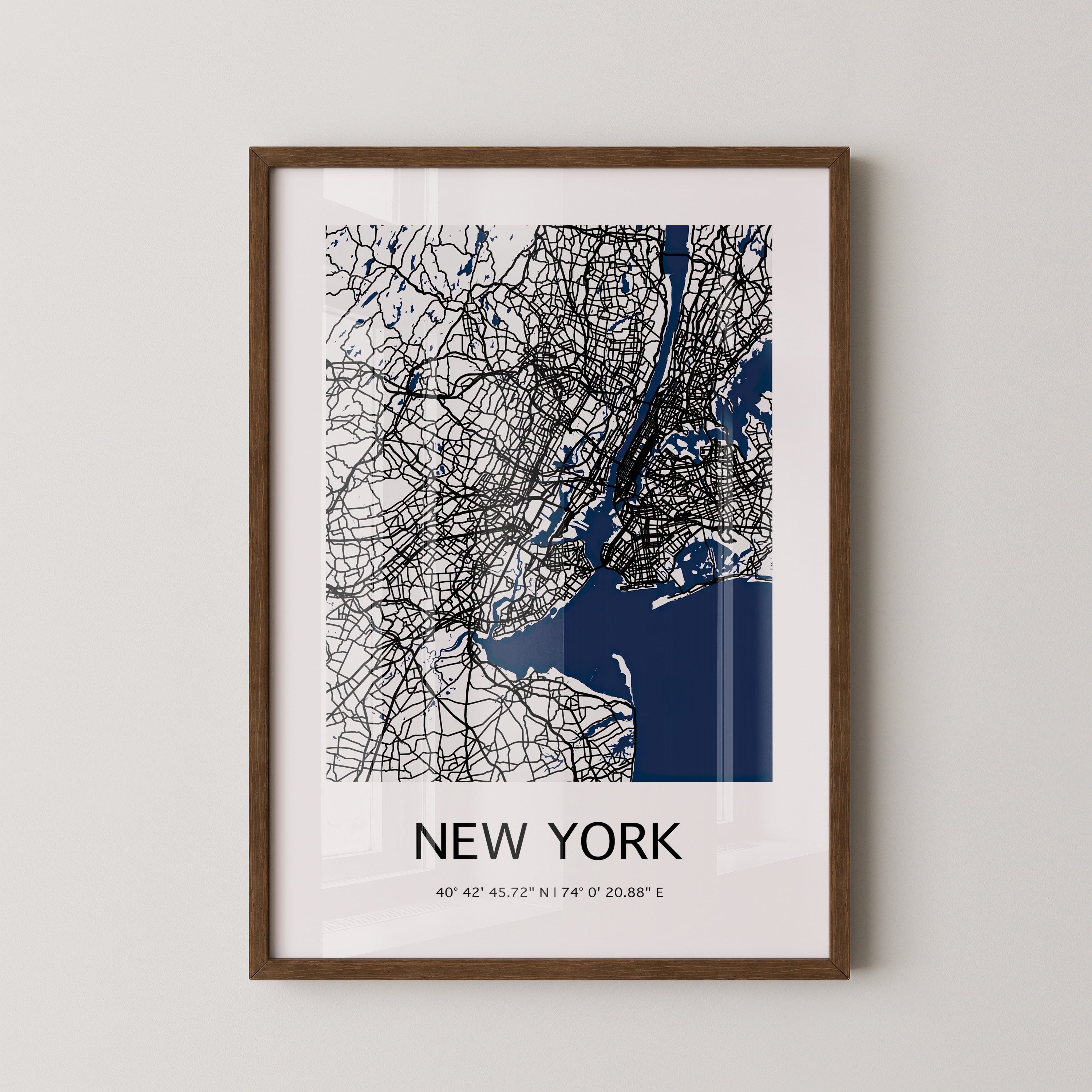 New York Straßenkarte Minimalistisch