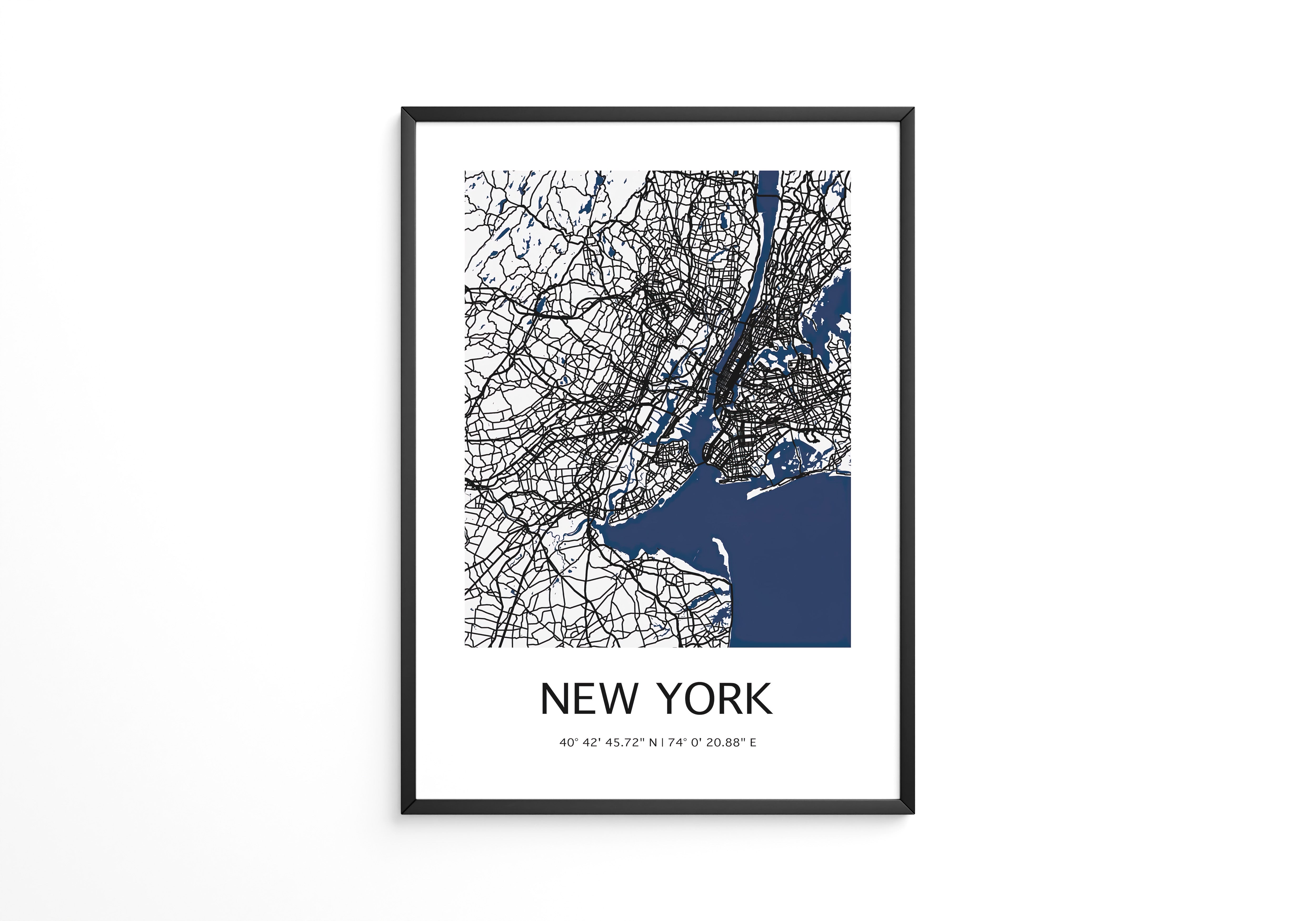 New York Straßenkarte Minimalistisch