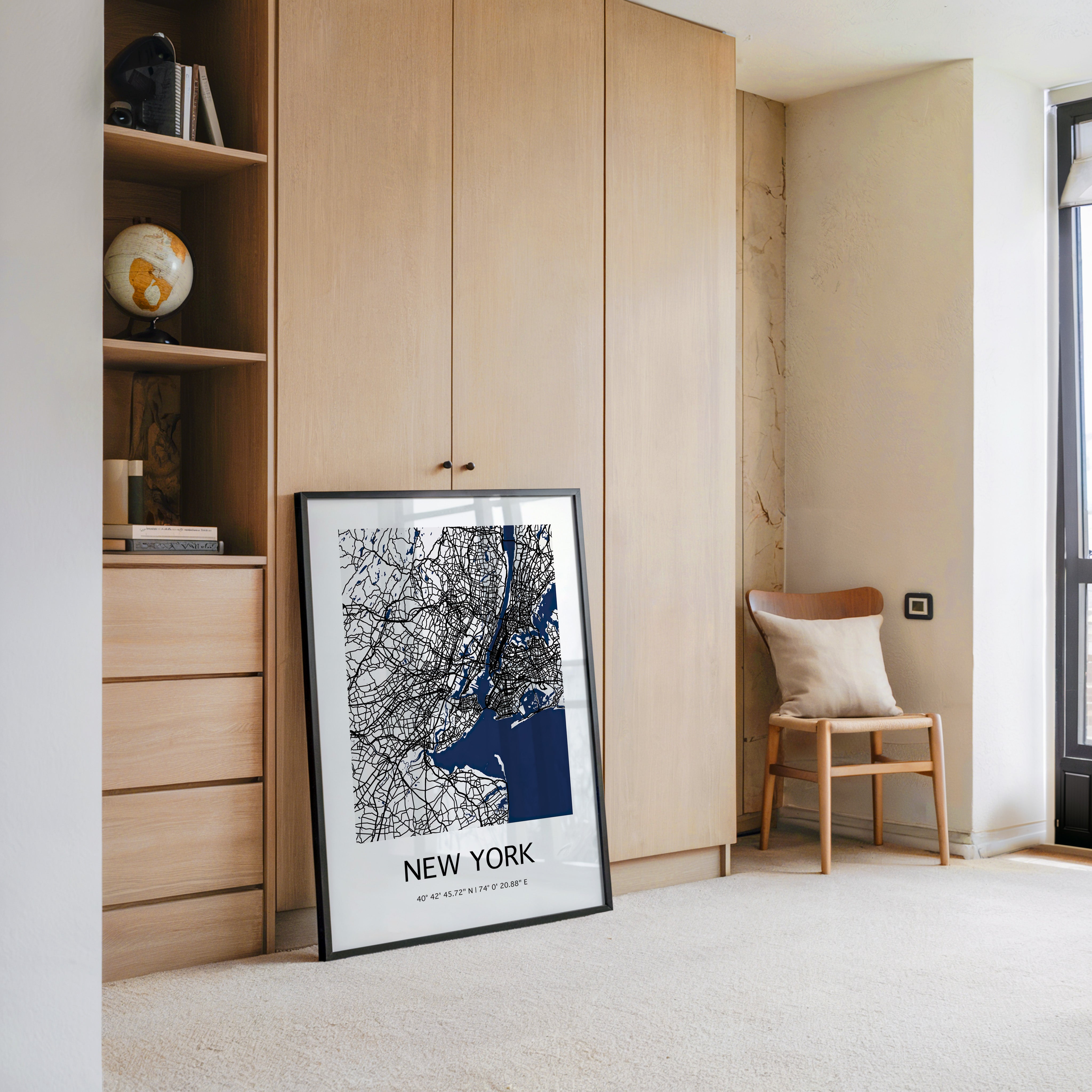 New York Straßenkarte Minimalistisch