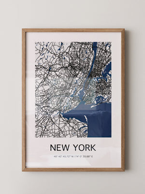 New York Straßenkarte Minimalistisch