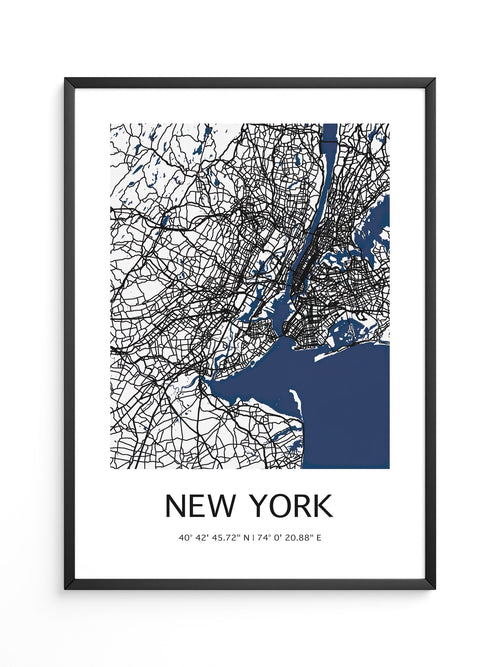 New York Straßenkarte Minimalistisch