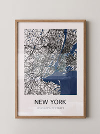 New York Straßenkarte Minimalistisch