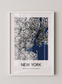 New York Straßenkarte Minimalistisch