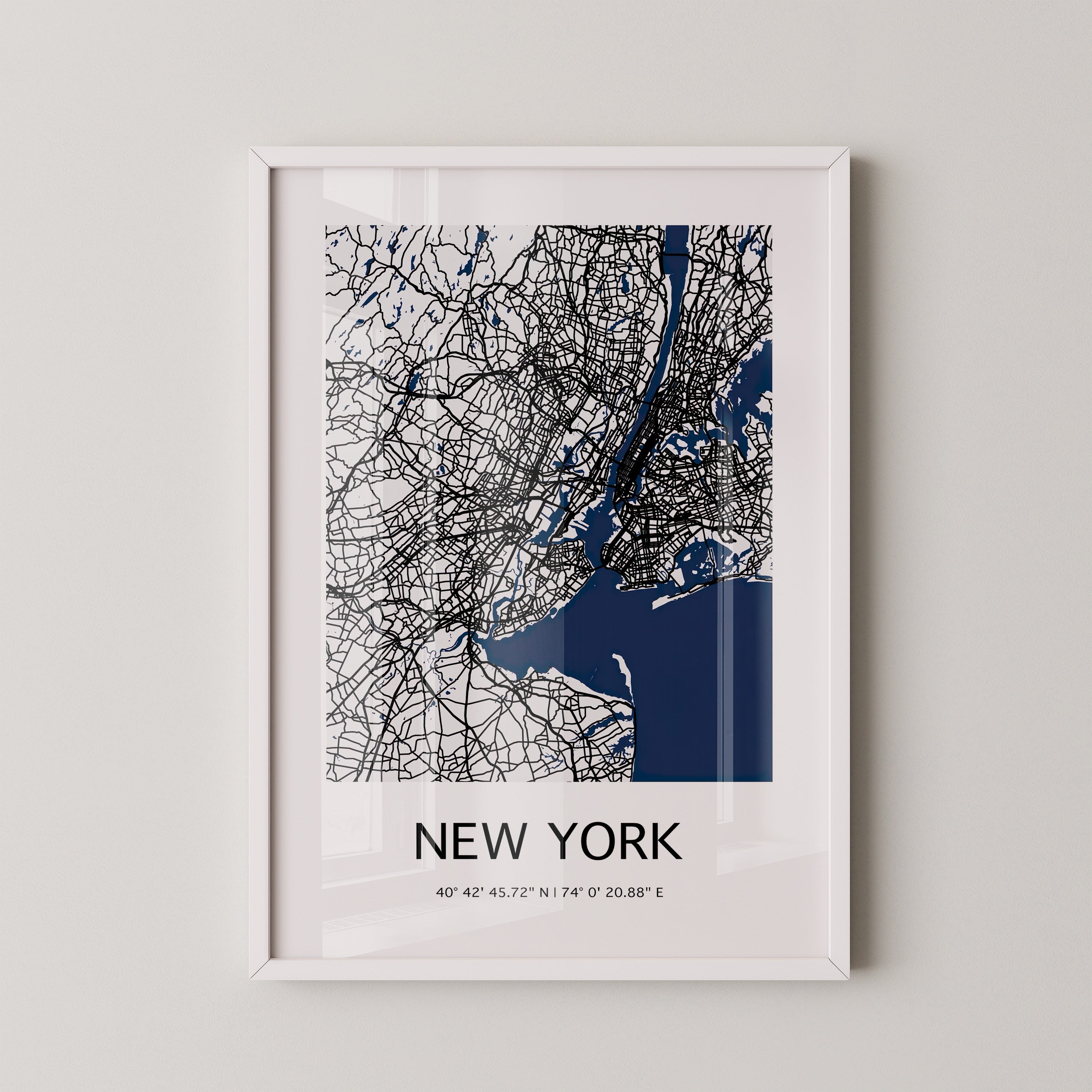 New York Straßenkarte Minimalistisch