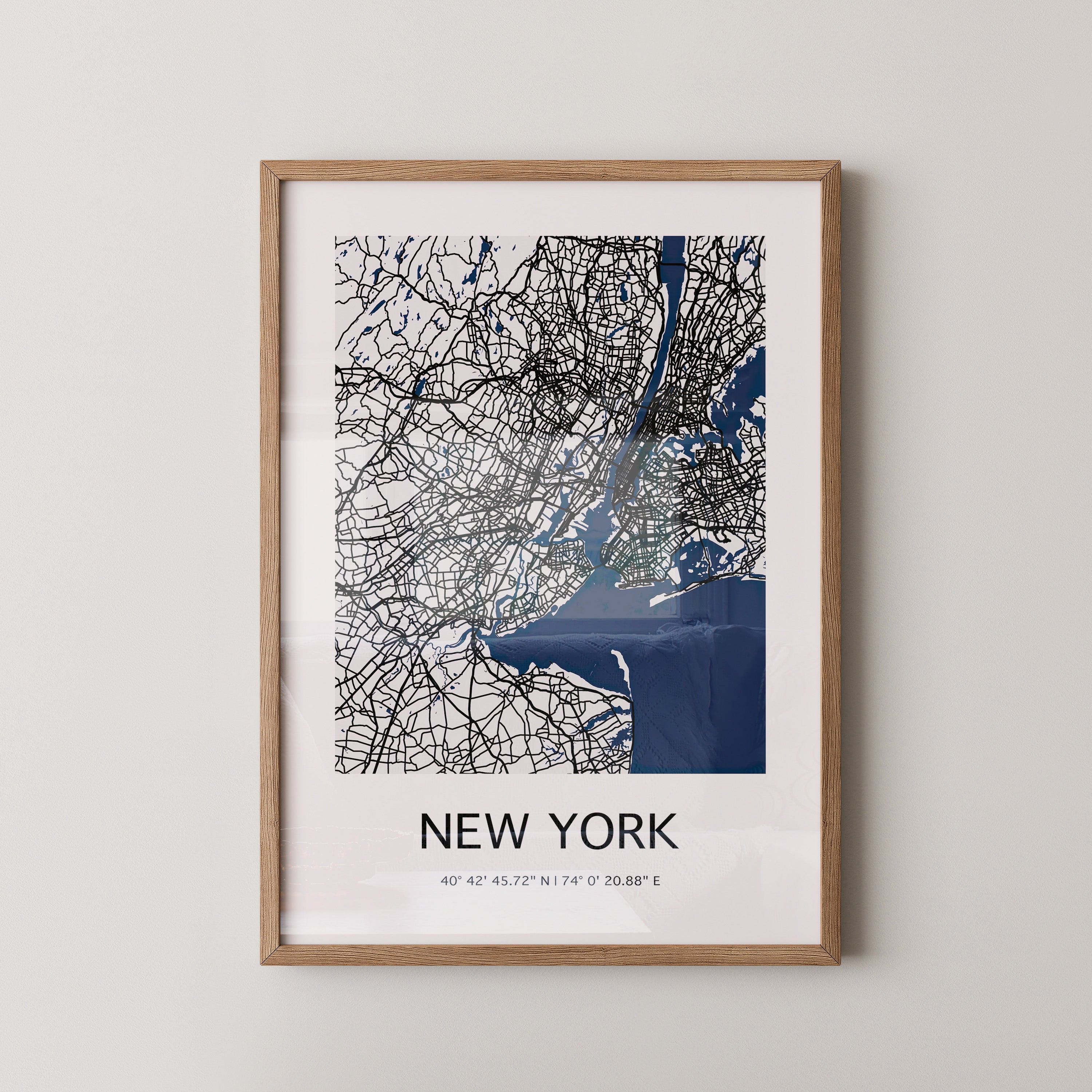 New York Straßenkarte Minimalistisch