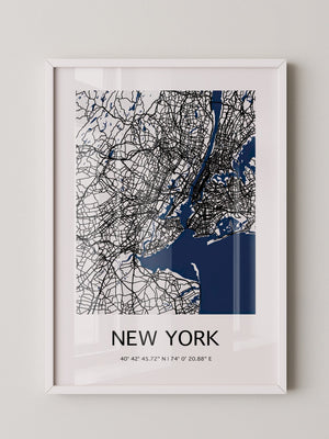 New York Straßenkarte Minimalistisch
