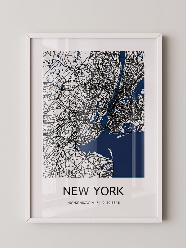 New York Straßenkarte Minimalistisch