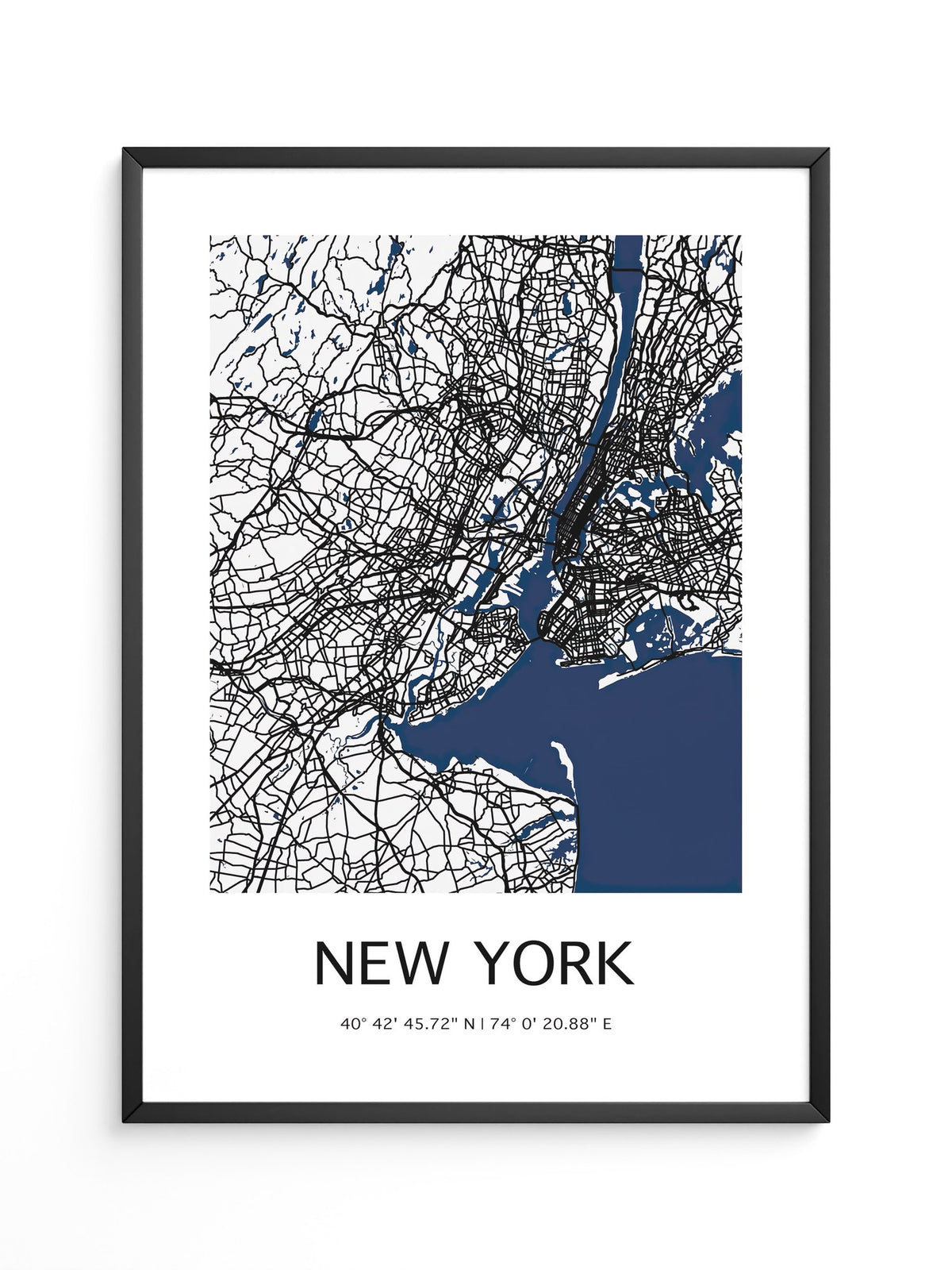 New York Straßenkarte Minimalistisch